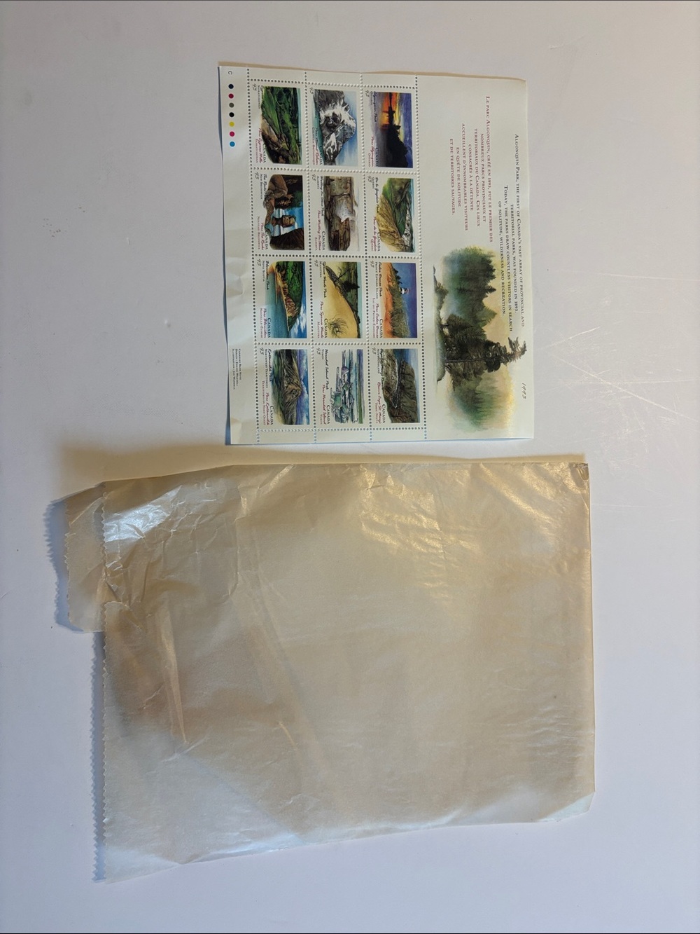1993 Canada Day Provincial and Territorial Parks souvenir stamp sheet